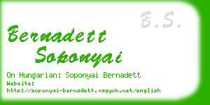 bernadett soponyai business card